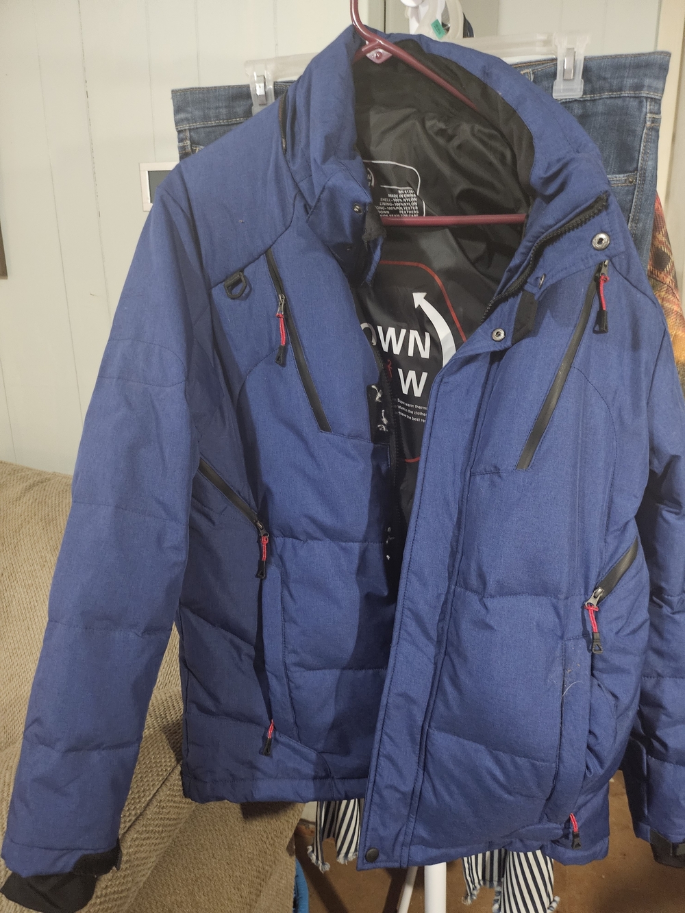 Men's Blue Quilted Winter Jacket